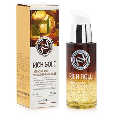 Сыворотка для лица с золотом питательная Rich Gold Intensive Pro Nourishing Ampoule, Enough, 30 мл