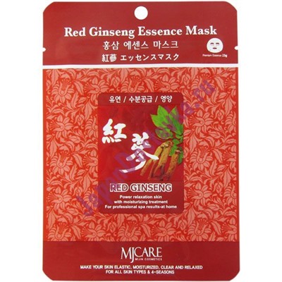 Маска тканевая с экстрактом красного женьшеня Red Ginseng Essence Mask, MIJIN 23 мл