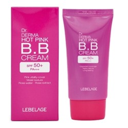 BB-крем увлажняющий с экстрактом розы Dr. Derma Hot Pink BB Cream Spf 50+ Pa+++, Lebelage, 30 мл