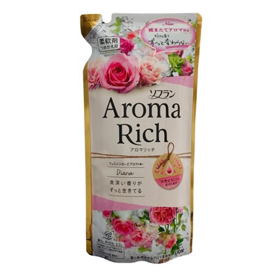 Кондиционер для белья длительного действия Aroma Rich Diana (аромат натуральных масел), LION 400 мл (мягкая упаковка)