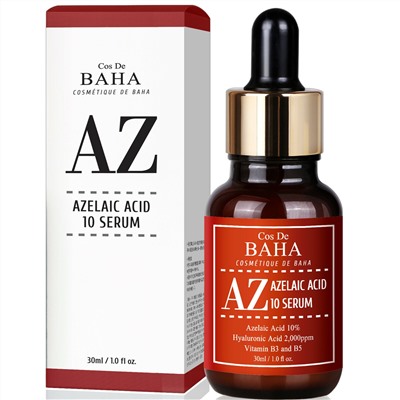 Сыворотка для лица противовоспалительная с азелаиновой кислотой Azelaic Acid 10% Serum, COS DE BAHA, 30 мл