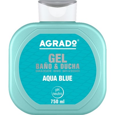 Гель для ванн и душа увлажняющий  Aqua blue, AGRADO, 750 мл