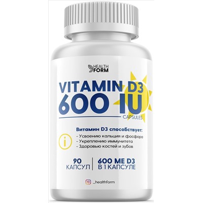 Health Form Vitamin D3 600 IU