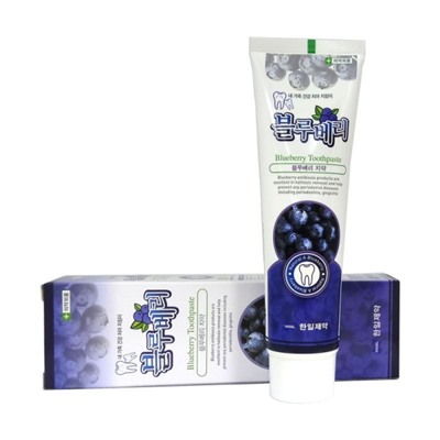 Зубная паста с экстрактом черники и перечной мяты Natural A Blueberry Toothpaste, HANIL CHEMICAL  180 г