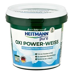 Отбеливатель-пятновыводитель для белых вещей Pure Oxi Power-Weiss, Heitmann 500 г