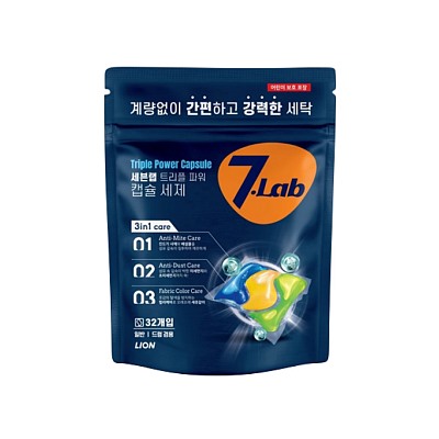 Капсулы для стирки 3 в 1 7 Lab Triple Power Capsule, Lion 32 шт