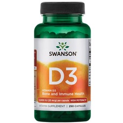 Swanson Vit D-3 High Potency 1,000 IU (25 mcg)