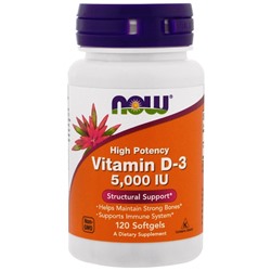 NOW Vitamin D-3 5000 IU 120 sgels