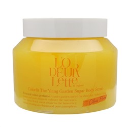 Сахарный скраб для тела с ароматом иланг-иланг, In England Colorfit The Ylang Garden Sugar Scrub, LODEURLETTE, 500 г