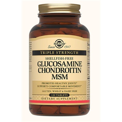 Solgar Glucosamine Hyaluronic Acid Chondroitin MSM (Shellfish- Free) Extra Strength