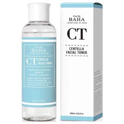 Тонер для лица восстанавливающий с экстрактом центеллы азиатской Centella Facial Toner, COS DE BAHA, 200 мл