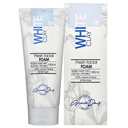 Пенка для умывания с белой глиной, WHITE CLAY FRESH FACIAL FOAM, Grace Day, 180 мл