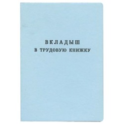 Бланк Вкладыш "Трудовая книжка" 2023 год Гознак